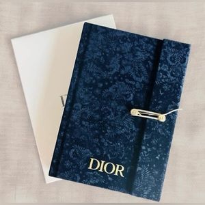 Dior - Notebook/Journal | Embossed Navy Blue Velvet & Gold Edges & Foil - NIB